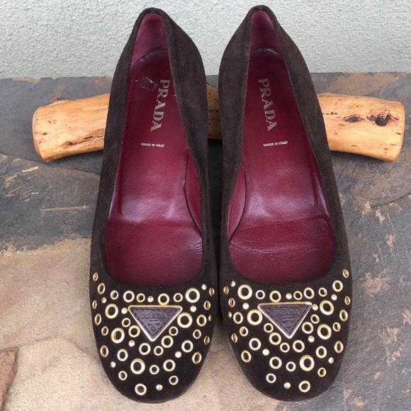 Prada Suede Grommet Flats - Picture 3 of 7